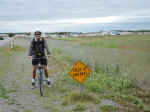 It's not often that you have to yield to planes while riding your bike
