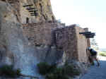 Janice checking out a talus house