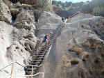 Janice climbing up to Alcove House