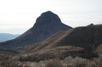 Getting closer to Elephant Tusk before dropping down into a long dry wash.