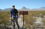 Charlie at the trailhead, much happier than in February because this time it was the end of his hike.