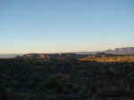 The escarpment on the Mexican side of the Rio Grande, at sunrise