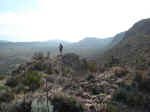 Janice looking South from the Cuesta Carlota pass over the Ernst Basin