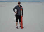 Janice at the Alkali Flat trail at White Sands