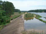 Charlie on the spillway at Lake Raven