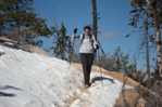 Janice on the trail into Fairyland Canyon.