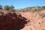 Layers of gypsum in the rocks