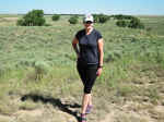 Janice on the bluff overlooking the massacre site