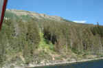 The US-Canadian border viewed from Waterton Lake.