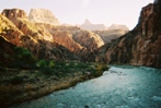 The view upstream from the middle of the Silver Bridge