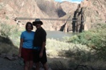 The Black Bridge crosses the Colorado and leads to the South Kaibab trail.