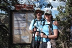 At the South Rim trailhead after hiking from the North Rim.