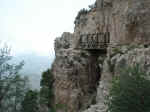 Bridge over a deep ravine on the Guadalupe Peak trail