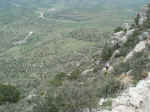 Looking back down the steep switchbacks at the start of the Guadalupe Peak trail