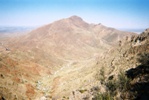 Looking down the canyon from the ridge above Smugglers' Pass 