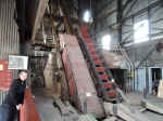 Inside the hoist house at Quincy Mine