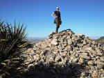 Janice at the absolute high point of Ryan Mountain