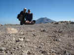 On the summit of Brokeoff Mountain, with Lassen Peak in the background