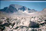 The boulder field at 12,750', the route goes throug the "keyhole" notch in the ridge.