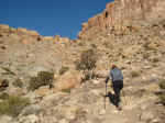 Janice climbing towards the saddle