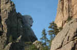 George Washington from the viewpoint on the road to Mount Rushmore