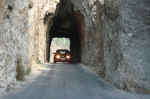 A very narrow tunnel on the Needles Scenic Highway