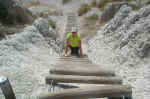 There's a steep climb up a ladder along the Notch trail