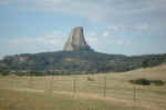 Devil's Tower dominates the landscape for miles around