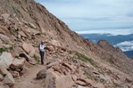 Janice on the long traverse above treeline