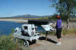 Jackson Lake Dam, with the machinery used to raise the floodgates before they were automated.