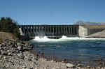 The downstream side of Jackson Lake Dam.