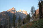 Grand Teton at sunrise, from the trail into Cascade Canyon.