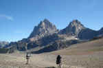 From Hurricane Pass, you can see the West Face of Grand Teton.