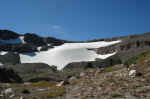 Schoolroom Glacer at the headwall of the South Fork of Cascade Canyon.