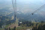 Teton Village seen from from the aerial tramway. 