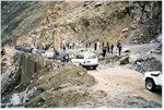 A massive landslide on the way to Gyantse