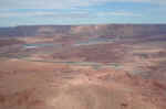 From Anticline Overlook, looking West towards the potash evaporation ponds