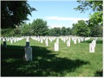 Memorial Day flags at all the tombstones at Arlington National Cemetery