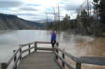 Janice at one of the enormous hot pools at Mammoth.