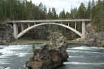 The hiking trail crosses this bridge that was originally built for the road.