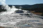 Geysers in Upper Geyser Basin, near Old Faithful.